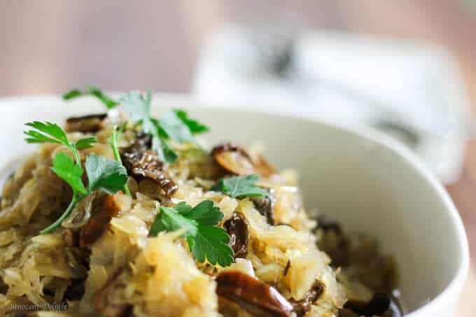 Sauerkraut and mushrooms - Polish Kapusta recipe 