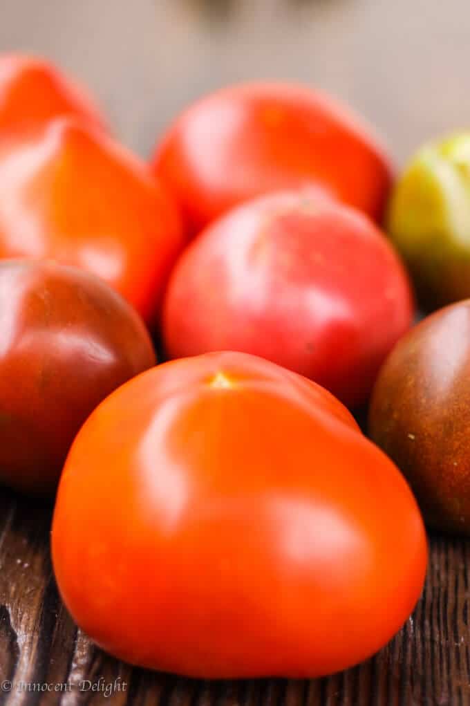 The photo of ripe tomatoes used in Hungarian Dish called Lecho