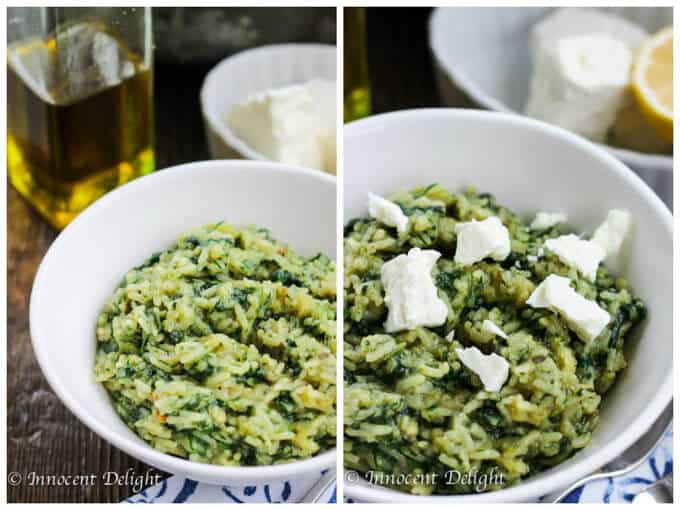 Greek Spinach Rice with Feta