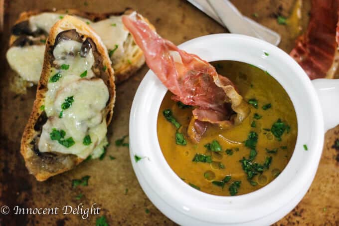 Truffled Butternut Squash and Mushroom Soup