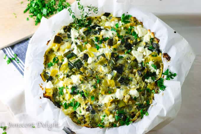 Potato Leek and Feta Pie is a simple vegetarian dish that combines pie crust with amazing filling of roasted potatoes and sautéed leeks with some eggs, milk and feta mixture. Its taste is simply irresistible. 