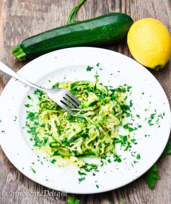 Garlic Lemon Zucchini Noodles Eating European