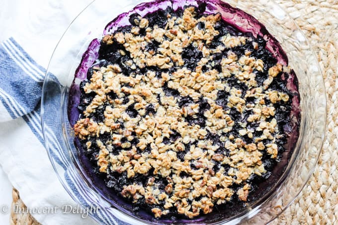 Blueberry Crisp with Pecans Oatmeal and Maple Syrup