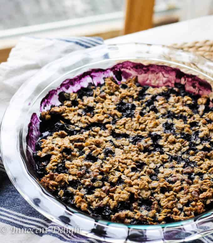 Blueberry Crisp with Pecans Oatmeal and Maple Syrup