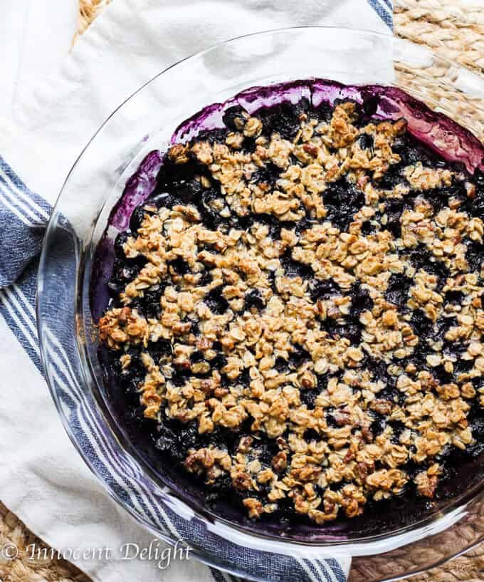 Blueberry Crisp with Pecans Oatmeal and Maple Syrup