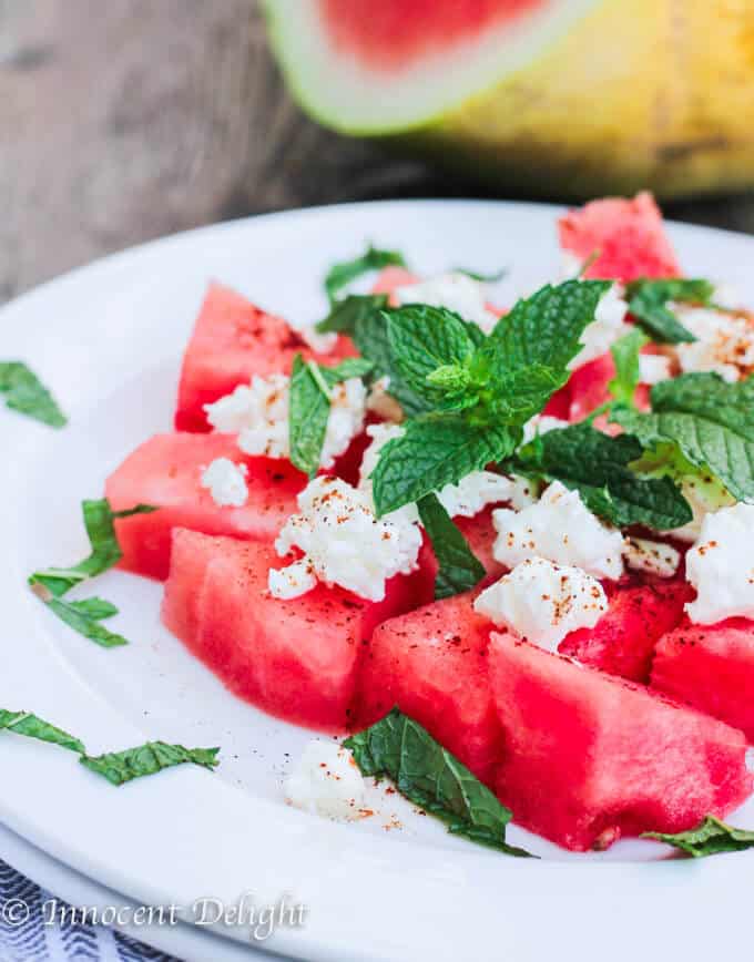 Watermelon Feta and Mint Salad