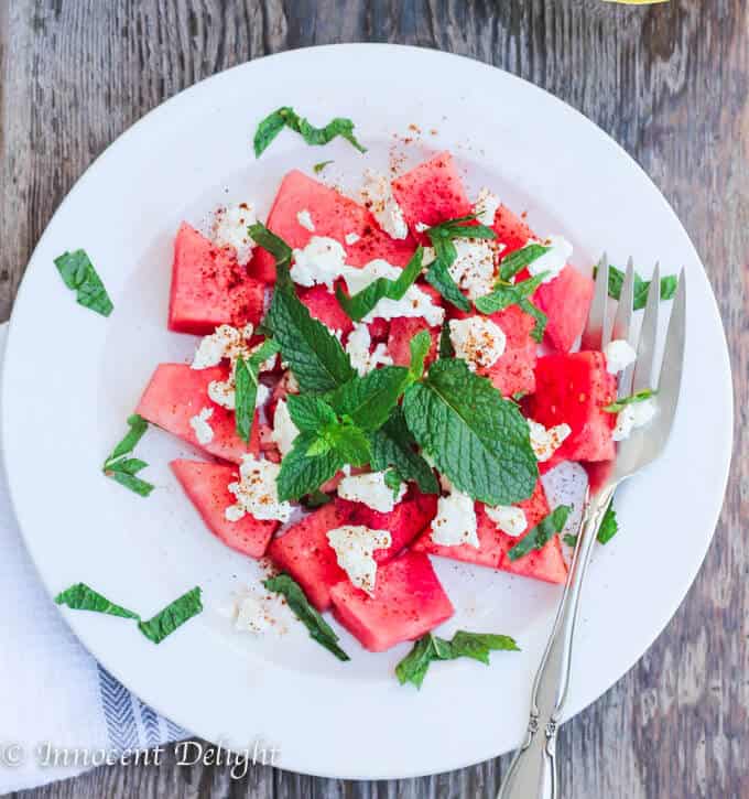 Watermelon Feta and Mint Salad