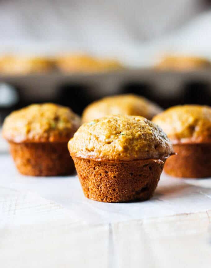 Healthy Mini Zucchini Muffins - these super easy, mini sized, one bite, whole wheat healthy muffins are a treat that every kid would love.
