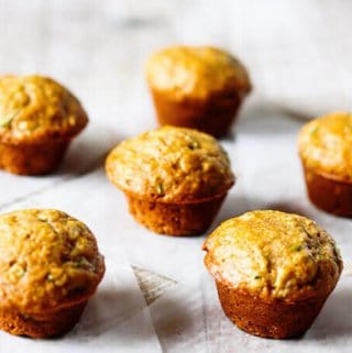 Healthy Mini Zucchini Muffins - these super easy, mini sized, one bite, whole wheat healthy muffins are a treat that every kid would love.
