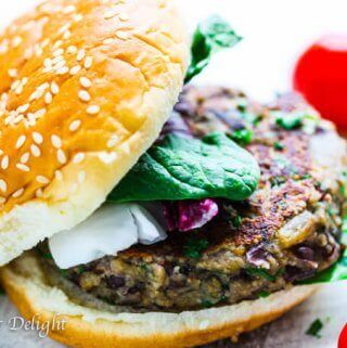 Mushroom Black Bean Veggie Burger