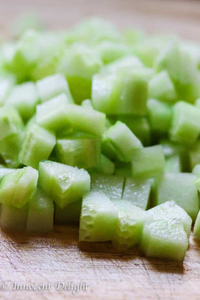 Rice Salad with Corn, Ham, Cucumber and Chives - super easy and refreshing salad that can easily replace your potato or pasta salad for the next BBQ gathering.