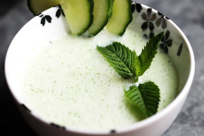 Chilled Cucumber Mint Soup with Kefir Recipe