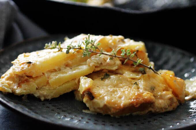 Potato Leek Casserole on a plate