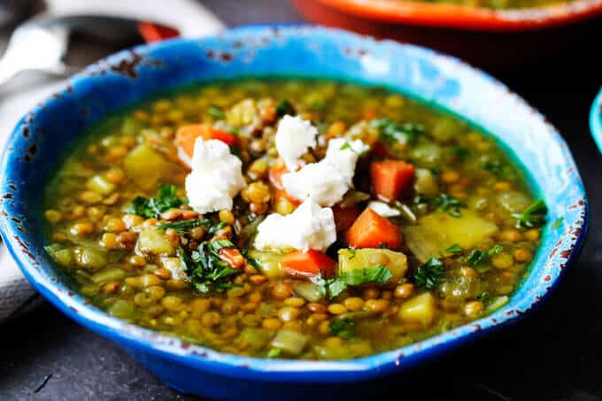 Greek Lentil Soup with Feta – Fakes