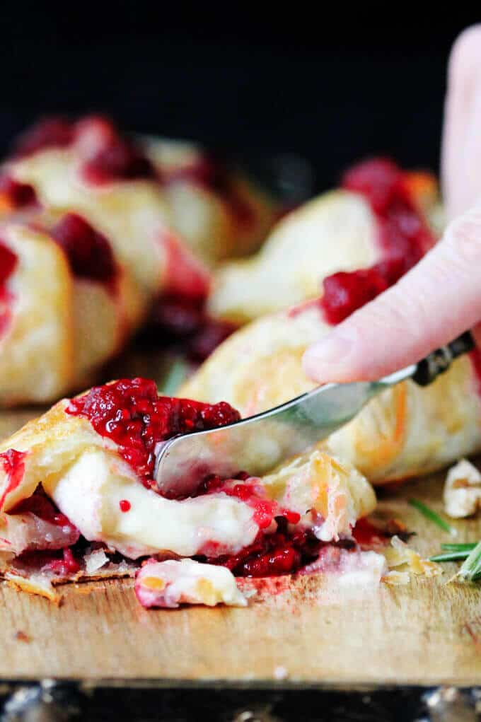 Raspberry Brie En Croute with Toasted Walnuts