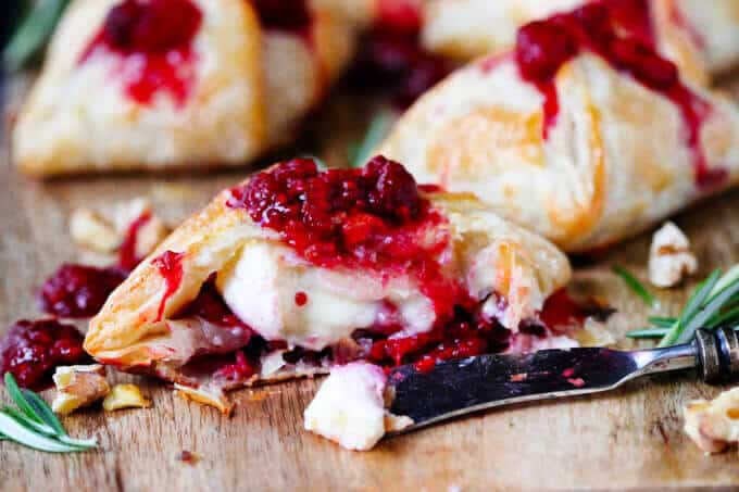 Raspberry Brie En Croute with Toasted Walnuts