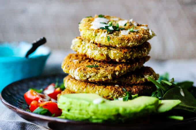 Chickpea Egg Fritters with Tahini Sauce