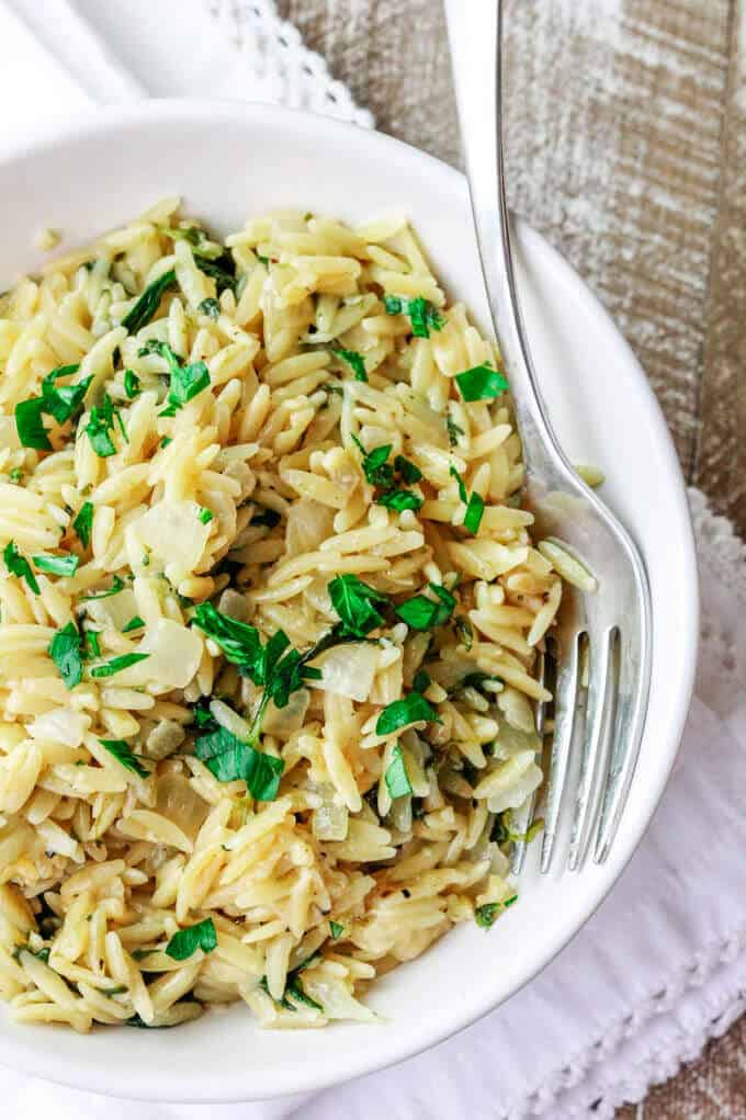 Parmesan Spinach Orzo – quick and easy side dish