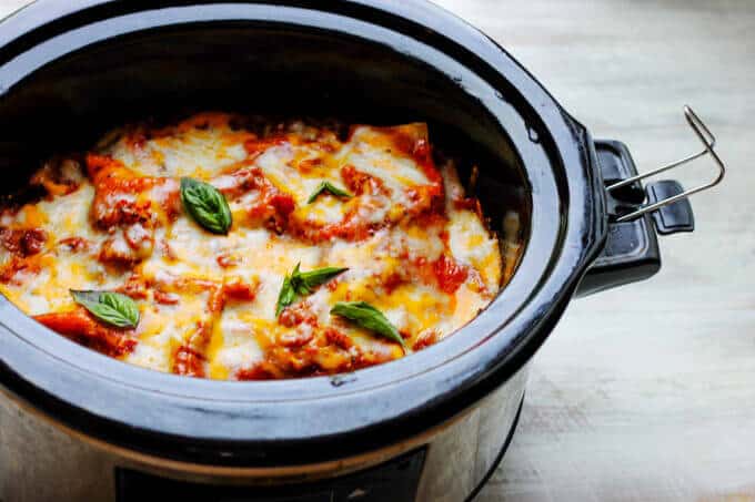 Slow Cooker Eggplant Lasagna is a perfect meal that uses seasonal ingredients like ripe eggplant and fresh basil; requires minimal preparation and it's done entirely in a slow cooker.