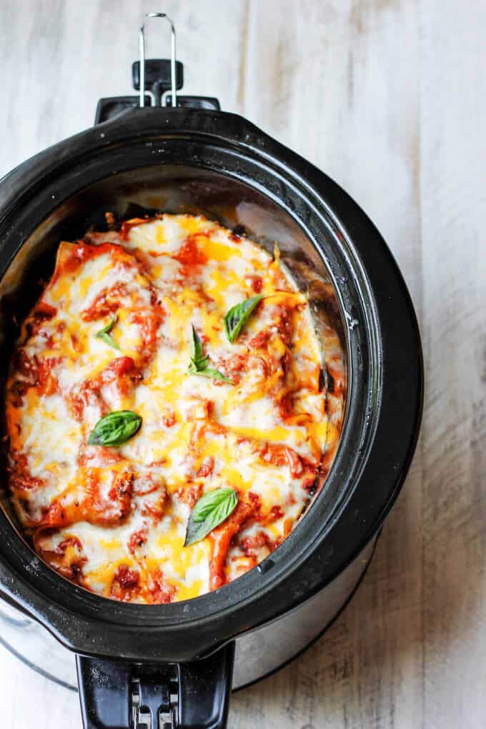 Slow Cooker Eggplant Lasagna is a perfect meal that incorporates seasonal ingredients (like ripe eggplant and fresh basil), requires minimal preparation, and is prepared entirely in a slow cooker.