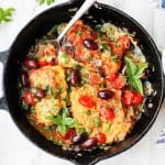 Pan Fried Haddock Mediterranean Style with white wine, cherry tomatoes, kalamata olives and tangy capers is very easy but very flavorful dish that can be ready in 20 minutes