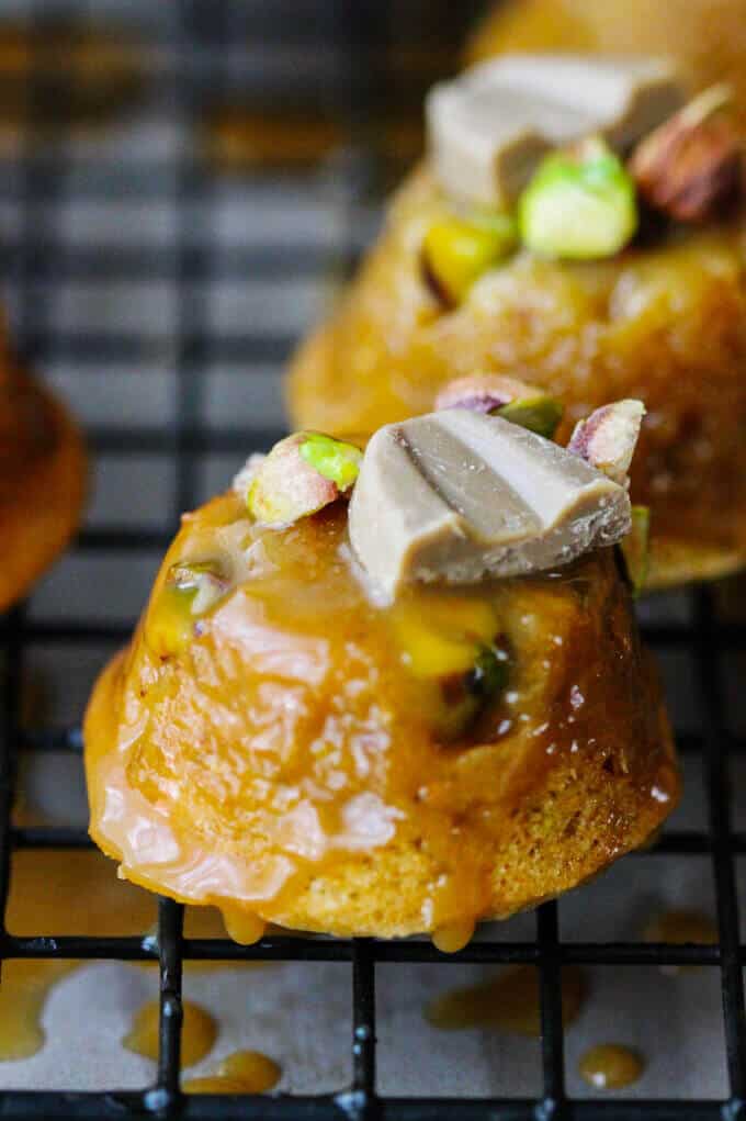 Blond Chocolate-Dipped Pistachio Financier