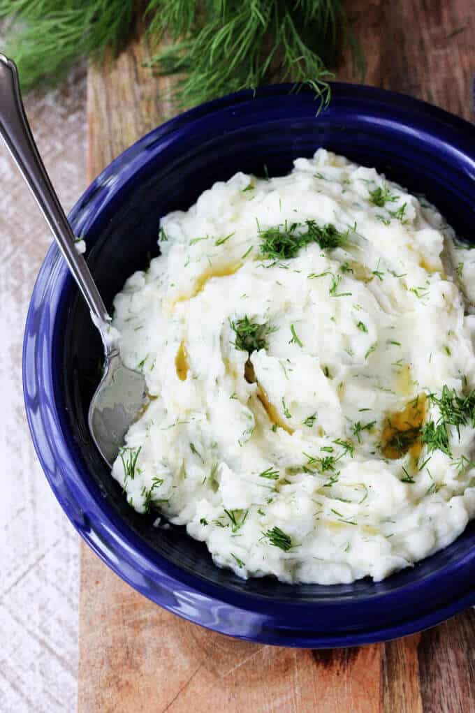 Dill Mashed Potatoes with Brown Butter is a great side dish that can pairs perfectly with any kind of meat or vegetables. With the holidays around the corner, I suggest giving this a go.