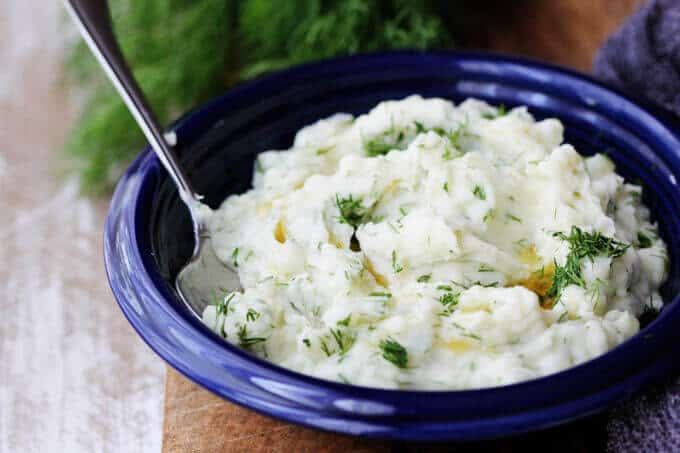 Dill Mashed Potatoes with Brown Butter is a great side dish that can pairs perfectly with any kind of meat or vegetables. With the holidays around the corner, I suggest giving this a go.