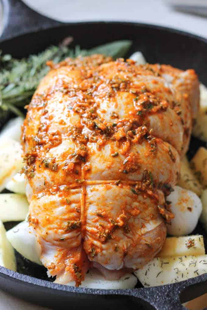 Fall Harvest Roasted Turkey Breast is a perfect recipe for Thanksgiving if you don't want to cook the whole bird.