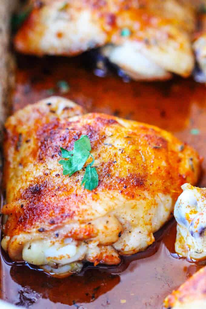 Oven Roasted Chicken Legs - chicken tight close up