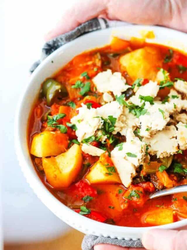 SPANISH STYLE TUNA STEW WITH POTATOES, PEPPERS AND TOMATOES Eating