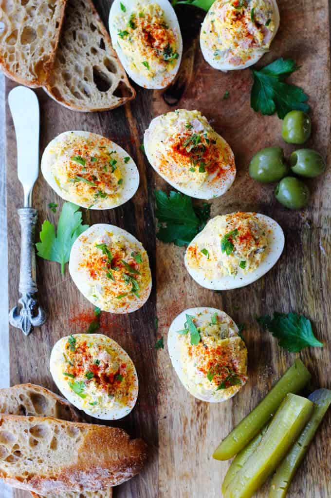 Stuffed Eggs with Ham & Cheese