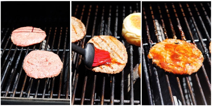 Grilling burgers step by step