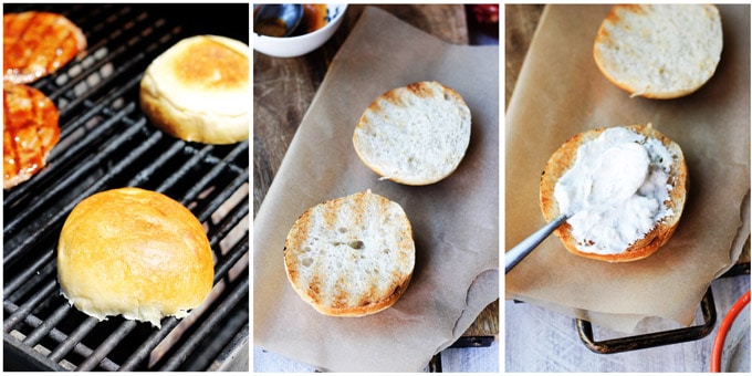 Assembling burgers step by step