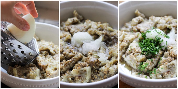 Process of making Greek eggplant dip