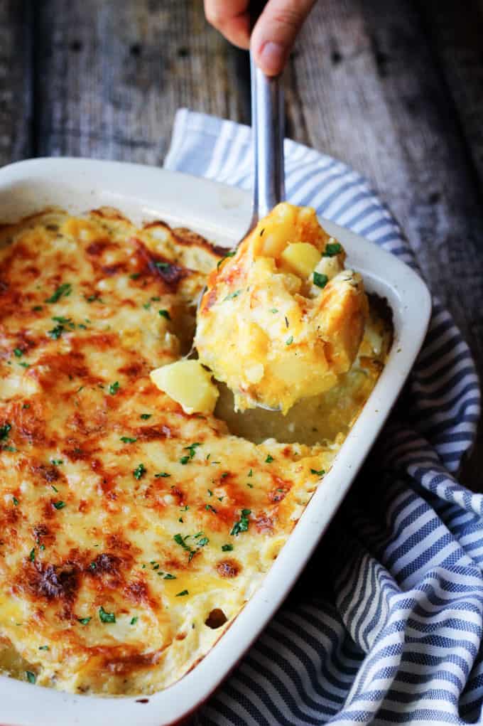 Serving Acorn Butternut Squash Gratin