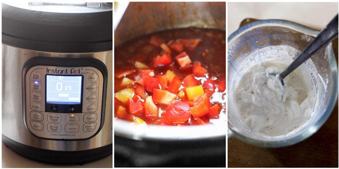Process shots of making authentic goulash