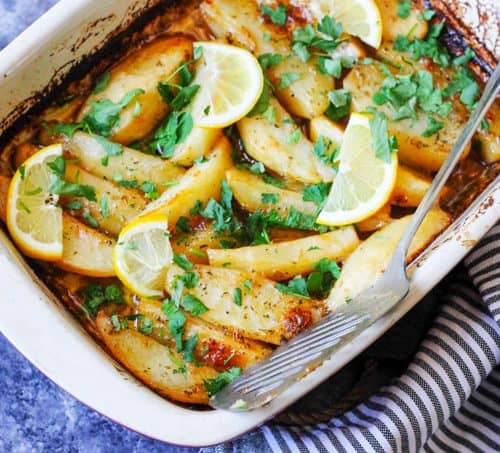 Greek Lemon Potatoes Authentic Recipe With Idaho Potatoes Eating European
