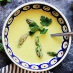 Spring Green Asparagus Soup in a bowl