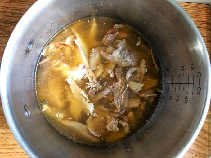 Meat for pierogi in a pot