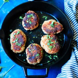 Polish the meatballs in a skillet