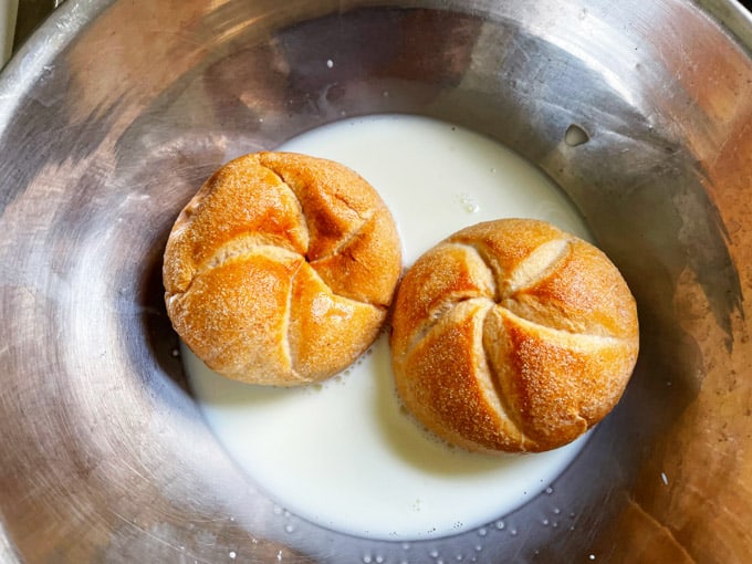 Rolls soaking in milk