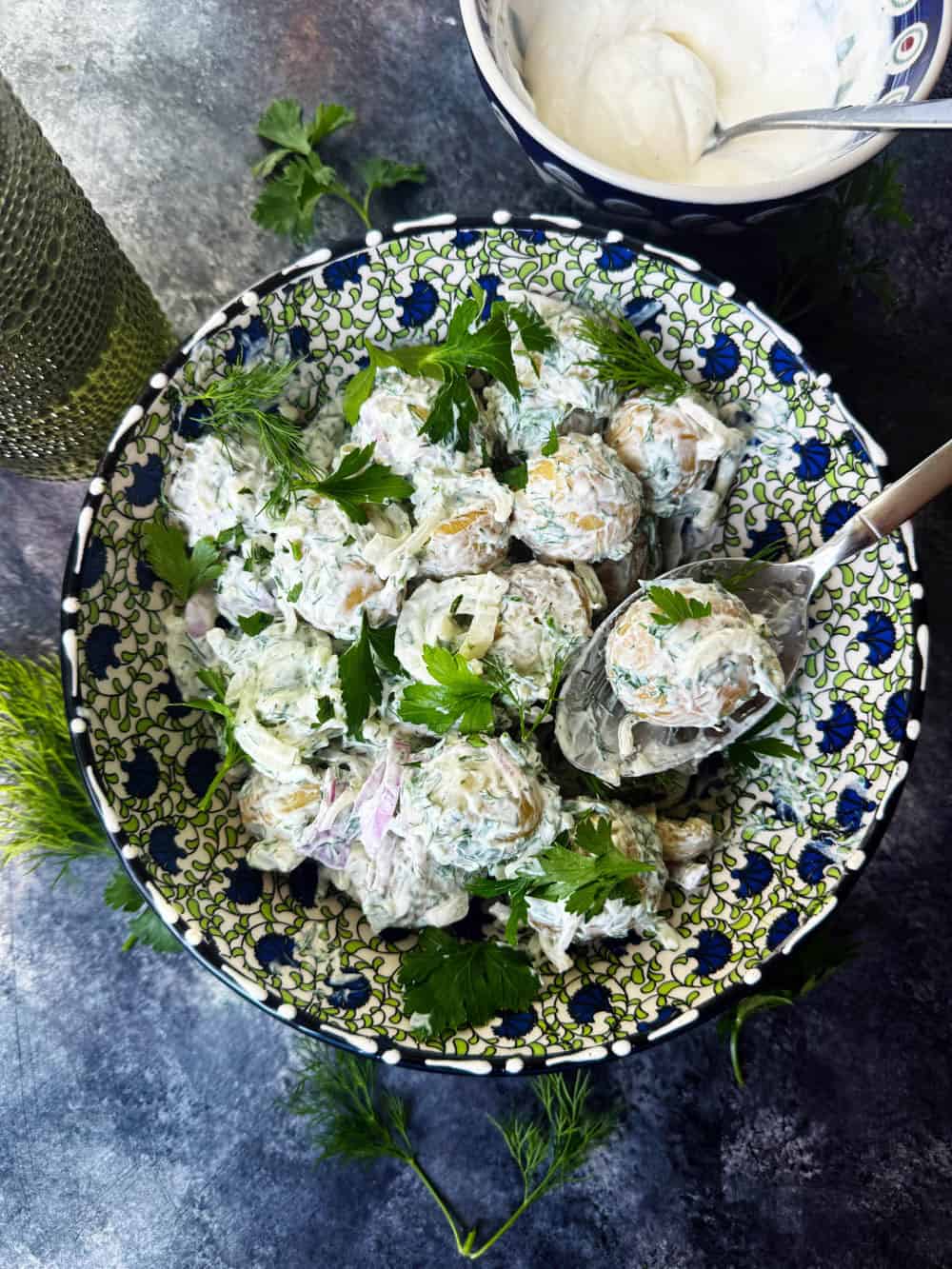 New Potato Salad with Garlic and Herbs