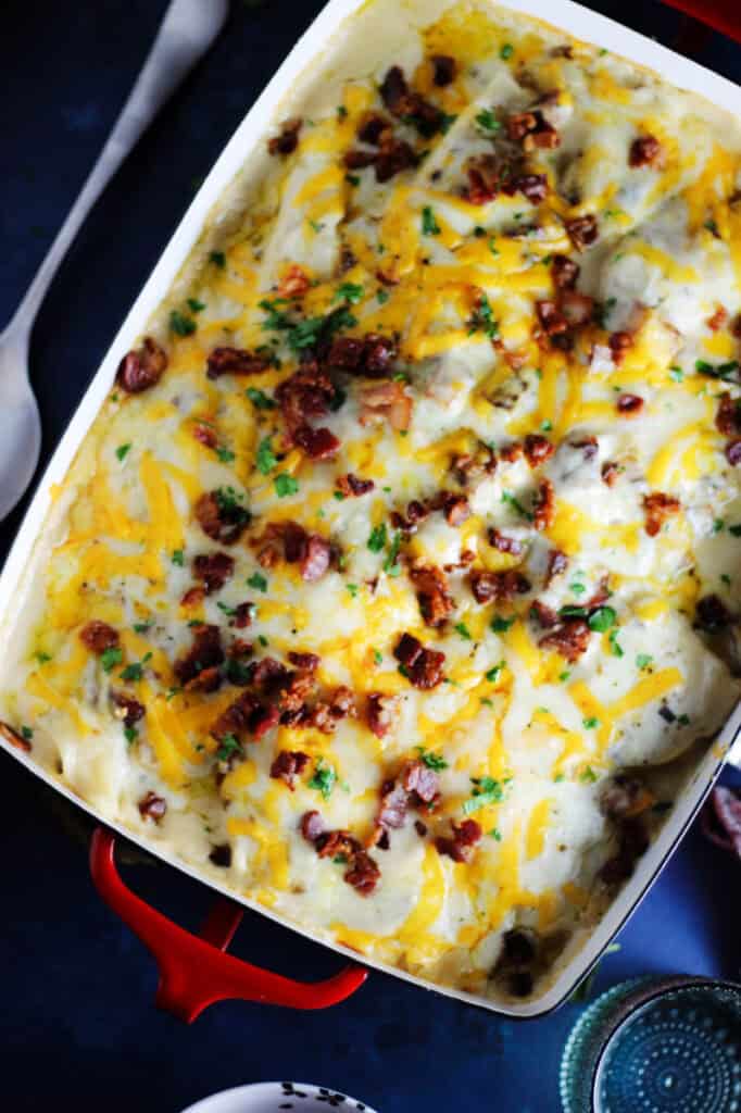 Closeup of pierogi casserole​