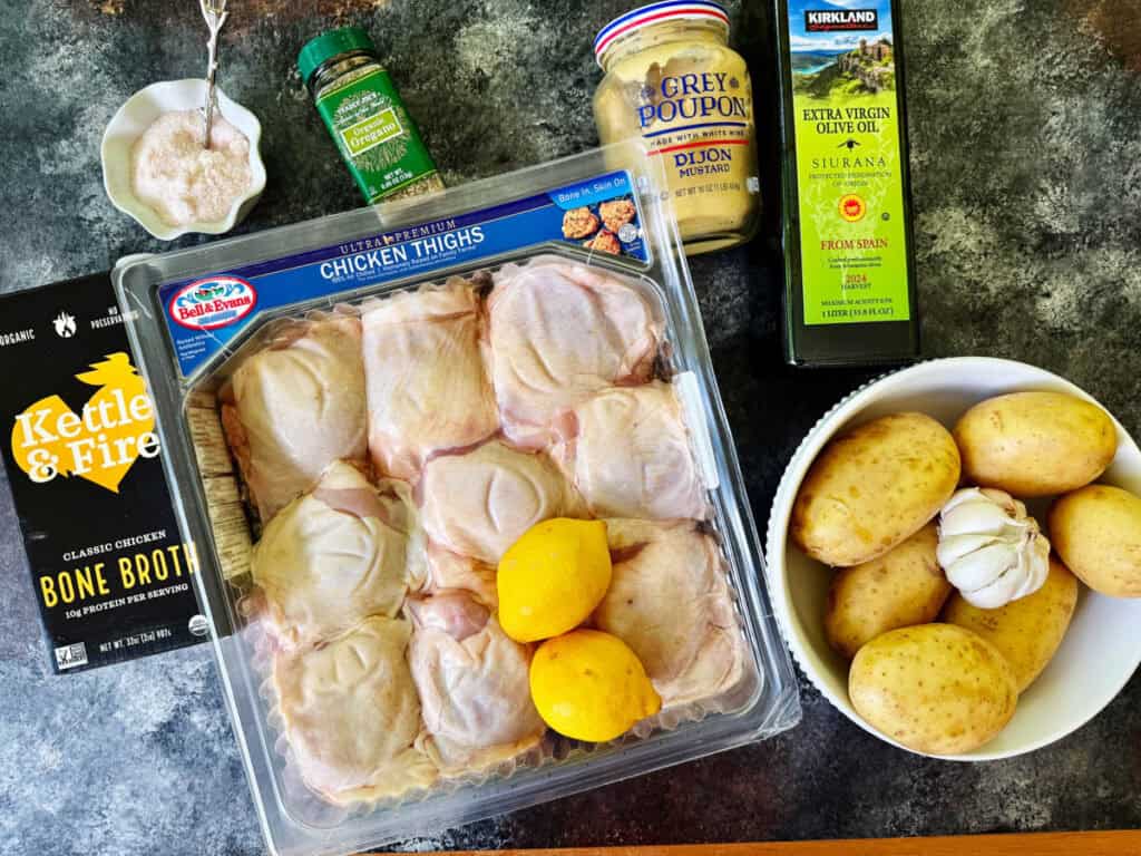 Ingredients for Greek lemon chicken nd potatoes