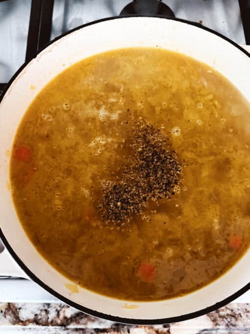 Seasoning added to the pot