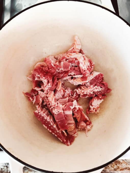 Bacon being cooked